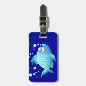 Grumpy Fish Cartoon Gepäckanhänger (Vorderseite vertikal)