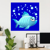 Grumpy Fish Cartoon Poster (Heimbüro)