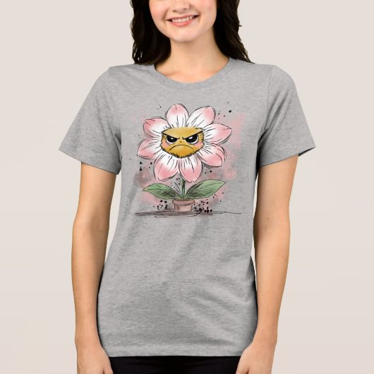 Grumpy Flower Tri-Blend Shirt (Vorderseite)
