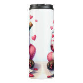 Grumpy Fluffy Katze mit Wein Thermosbecher (Rückseite)