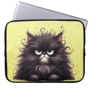 GRUMPY FLUFFY WENIG SCHWARZ KITTEN LAPTOPSCHUTZHÜLLE