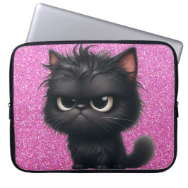 GRUMPY FLUFFY WENIG SCHWARZ KITTEN LAPTOPSCHUTZHÜLLE