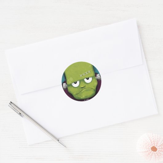 Grumpy Frankenstein Halloween Stickers (Umschlag)