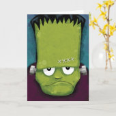 Grumpy Frankenstein | Happy Halloween Card Karte (Gelbe Blume)