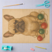 Grumpy Frenchie Weihnachtsschmuck Vintag Seidenpapier (Basteln)