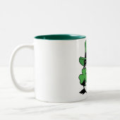 Grumpy Frog Japanese St. Patricks Day Shamrock Zweifarbige Tasse (Links)