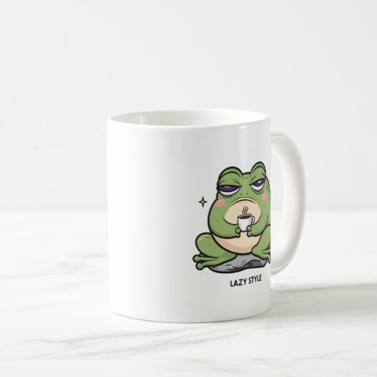 Grumpy Frog mit einer winzigen Tasse Kaffee (VorderseiteRechts)