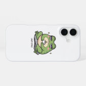 Grumpy Frog mit einer winzigen Tasse Kaffee iPhone 16 Hülle (Rückseite (Horizontal))