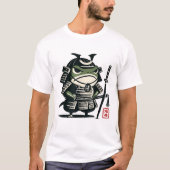 Grumpy Frog Samurai Japanese Ink Design T-Shirt (Vorderseite)