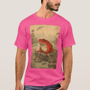 Grumpy Frog Unbeeindruckt Toad Japanisch Ästhetik T-Shirt