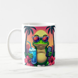 Grumpy Frog Y2K Vaporwave Tropisch Retro 2002 Flip Kaffeetasse