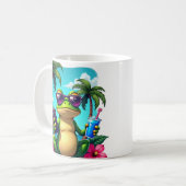 Grumpy Frog Y2K Vaporwave Tropisches Retro-Gaming Kaffeetasse (Vorderseite Links)