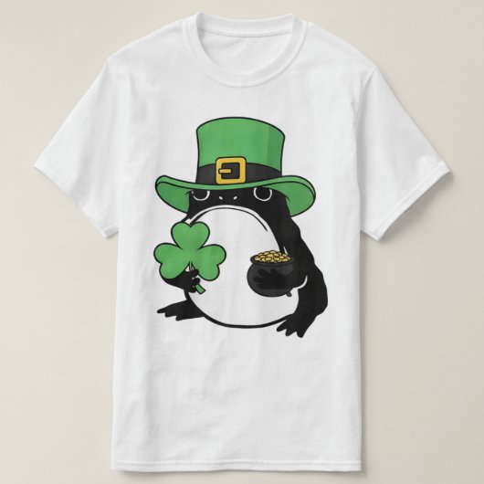 Grumpy Frosch Japanischer St. Patricks Day Shamroc T-Shirt (Design vorne)