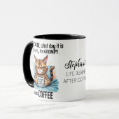 Grumpy Funny Cat Drink Kaffee Zitat Tasse (Vorderseite Links)