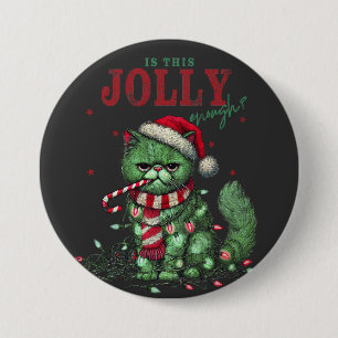 Grumpy Funny Cat Weihnachtsfeiertag Button