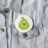 Grumpy Fuzzy Pear Face Funny Fruit Character Button (Beispiel)
