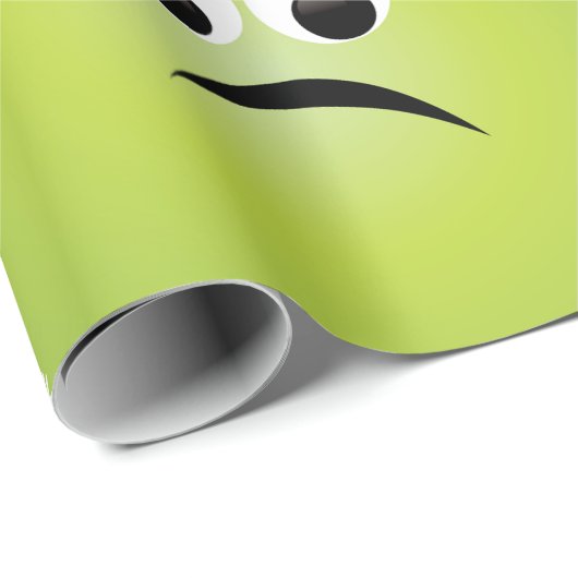 Grumpy Fuzzy Pear Face Funny Fruit Character Geschenkpapier (Rolleneckpunkt)
