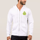 Grumpy Fuzzy Pear Face Funny Fruit Character Hoodie (Vorderseite)