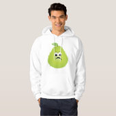 Grumpy Fuzzy Pear Face Funny Fruit Character Hoodie (Vorne ganz)