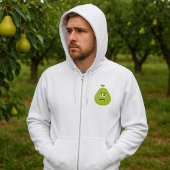 Grumpy Fuzzy Pear Face Funny Fruit Character Hoodie