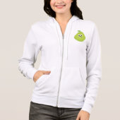 Grumpy Fuzzy Pear Face Funny Fruit Character Hoodie (Vorderseite)