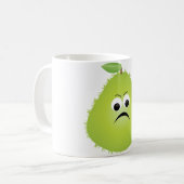 Grumpy Fuzzy Pear Face Funny Fruit Character Kaffeetasse (Vorderseite Links)