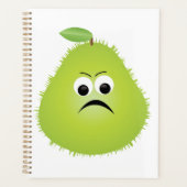 Grumpy Fuzzy Pear Face Funny Fruit Character Planer (Vorderseite)