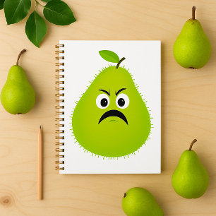 Grumpy Fuzzy Pear Face Funny Fruit Character Planer