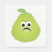 Grumpy Fuzzy Pear Face Funny Fruit Character Serviette (Vorderseite)