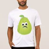 Grumpy Fuzzy Pear Face Funny Fruit Character T-Shirt (Vorderseite)