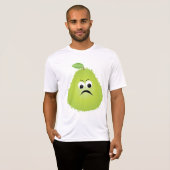 Grumpy Fuzzy Pear Face Funny Fruit Character T-Shirt (Vorne ganz)