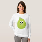 Grumpy Fuzzy Pear Face Funny Fruit Character T-Shirt (Vorne ganz)
