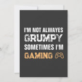 Grumpy Gamer Funny Gaming Zitat Einladung (Vorderseite)