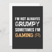 Grumpy Gamer Funny Gaming Zitat Einladung (Vorne/Hinten)