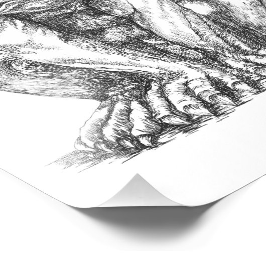 Grumpy Gargoyle Foto Print (Ecke)