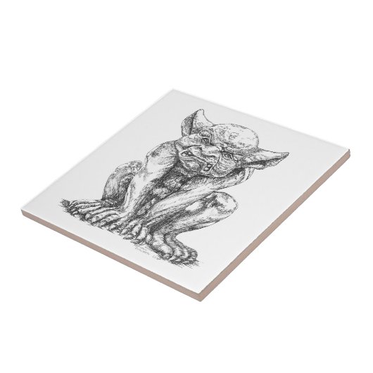 Grumpy Gargoyle Keramik Foto Tile Fliese (Seite)