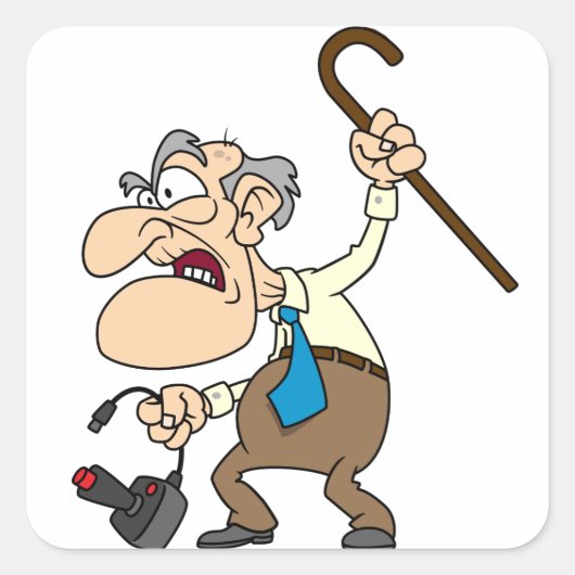 Grumpy Geezer Gamer Sticker (Vorderseite)
