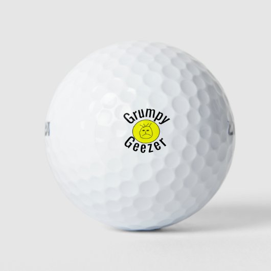 Grumpy Geezer Kleines gebogenes Textlogo Golfball (Vorderseite)