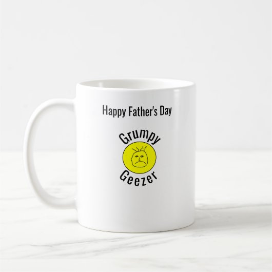 Grumpy Geezer kleines gebogenes Textlogo Kaffeetasse (Links)