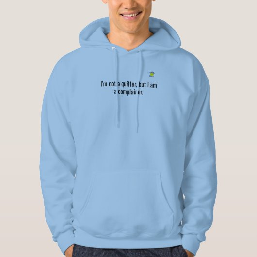 Grumpy Geezer Quitter Kleines Logo Hoodie (Vorderseite)