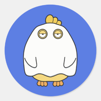 Grumpy Ghost Chick Runder Aufkleber