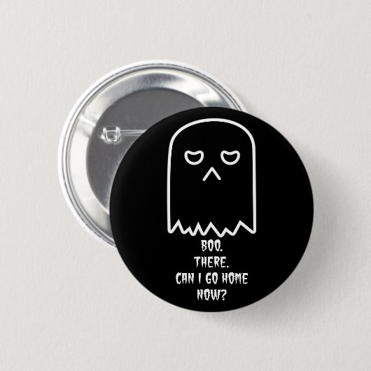 Grumpy Ghost Halloween Button (Vorne & Hinten)