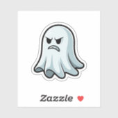Grumpy Ghost Sticker – Angry Cute Boo (Blatt)
