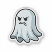 Grumpy Ghost Sticker – Angry Cute Boo (Vorderseite)