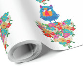 Grumpy Giant on Pastel Blooms Geschenkpapier (Rolleneckpunkt)