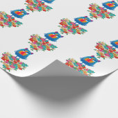 Grumpy Giant on Pastel Blooms Geschenkpapier (Ecke)