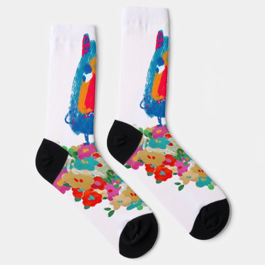 Grumpy Giant on Pastel Blooms Socken (Rechts)