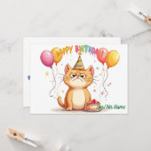 Grumpy Ginger Cat Birthday Humor Karte (Vorderseite/Rückseite Beispiel)