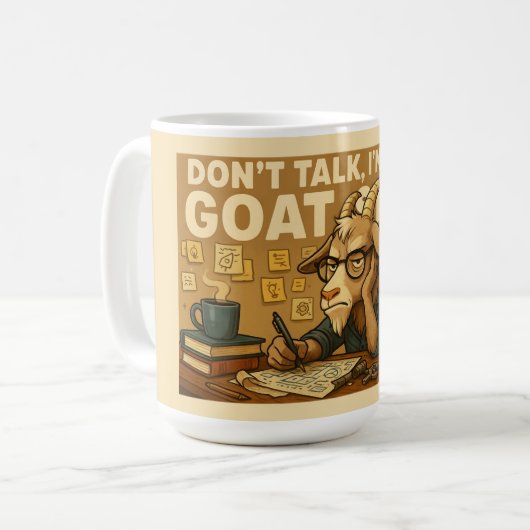 Grumpy Goat Mug – Thinking Goat Stuff Design Kaffeetasse (Vorderseite Links)