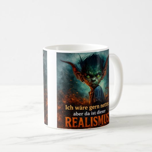 Grumpy Goblin Quote – Dark Humor Design Kaffeetasse (VorderseiteRechts)